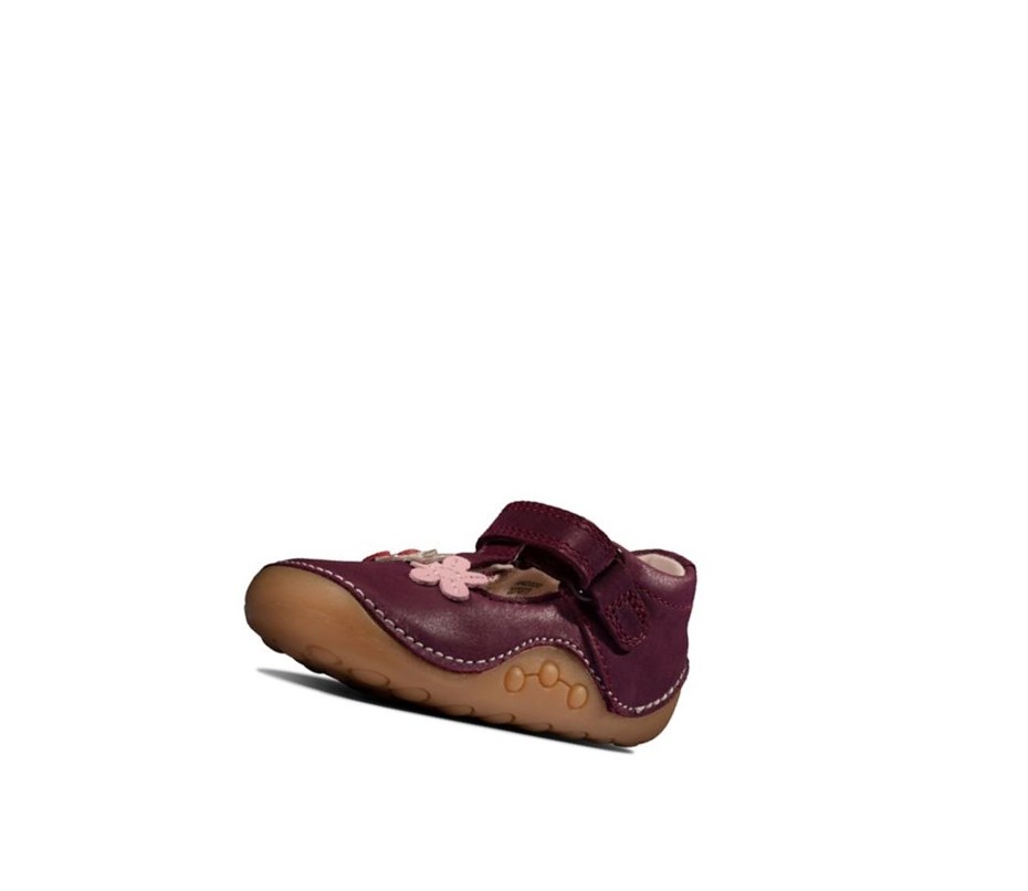 Chaussures Cuir Clarks Tiny Sun Cuir Fille Bordeaux | MFXS20139