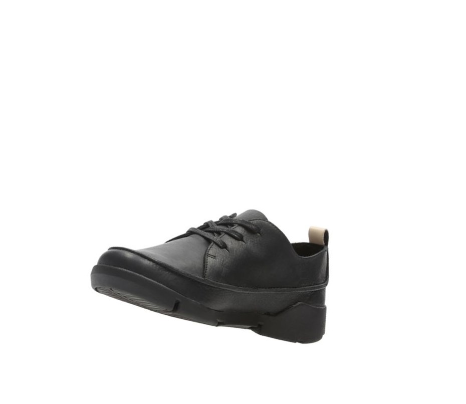 Chaussures Cuir Clarks Tri Clara Cuir Larges Fit Femme Noir | OANL96728