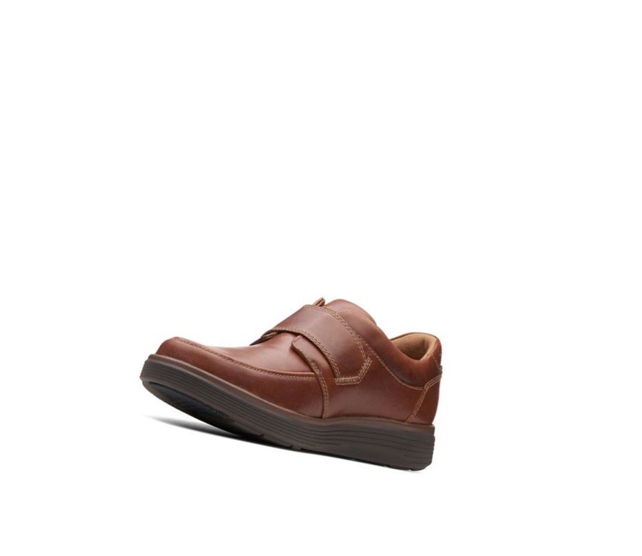 Chaussures Cuir Clarks Un Abode Brides Cuir Larges Fit Homme Marron Foncé | QEOC29180