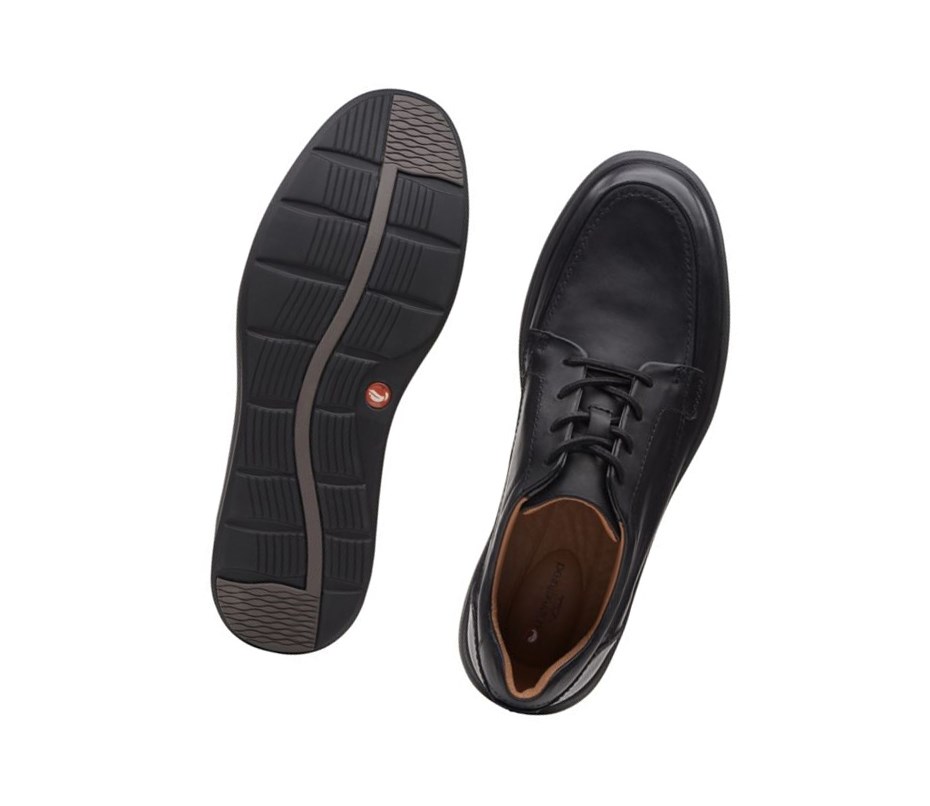 Chaussures Cuir Clarks Un Abode Ease Cuir Larges Fit Homme Noir | TVQG39258