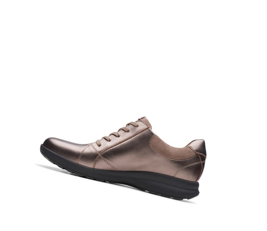 Chaussures Cuir Clarks Un Adorn Dentelle Cuir Femme Cuivre Metal | DWZU10849