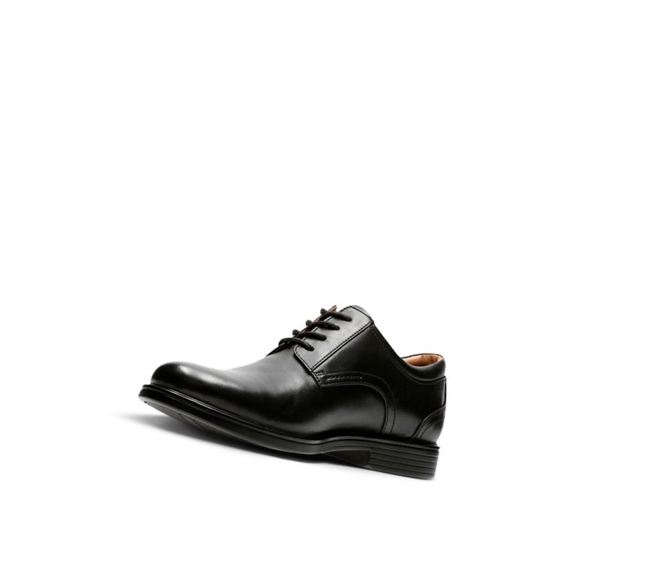 Chaussures Cuir Clarks Un Aldric Dentelle Cuir Larges Fit Homme Noir | WFSE30485