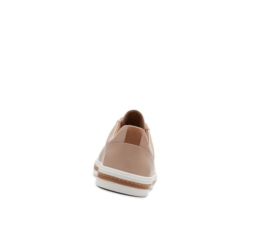 Chaussures Cuir Clarks Un Maui Dentelle Cuir Larges Fit Femme Couleur Chair | BWHV97108