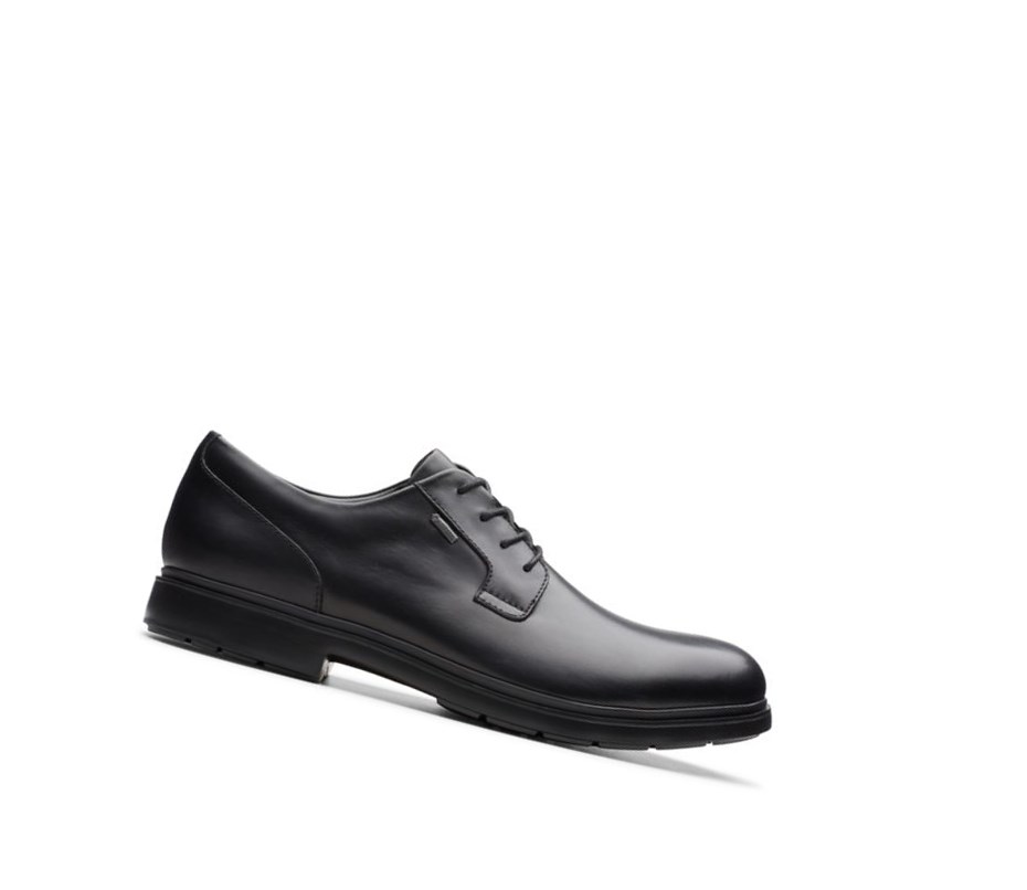 Chaussures Cuir Clarks Un Tailor Go Gore-tex Cuir Larges Fit Homme Noir | INAO60134