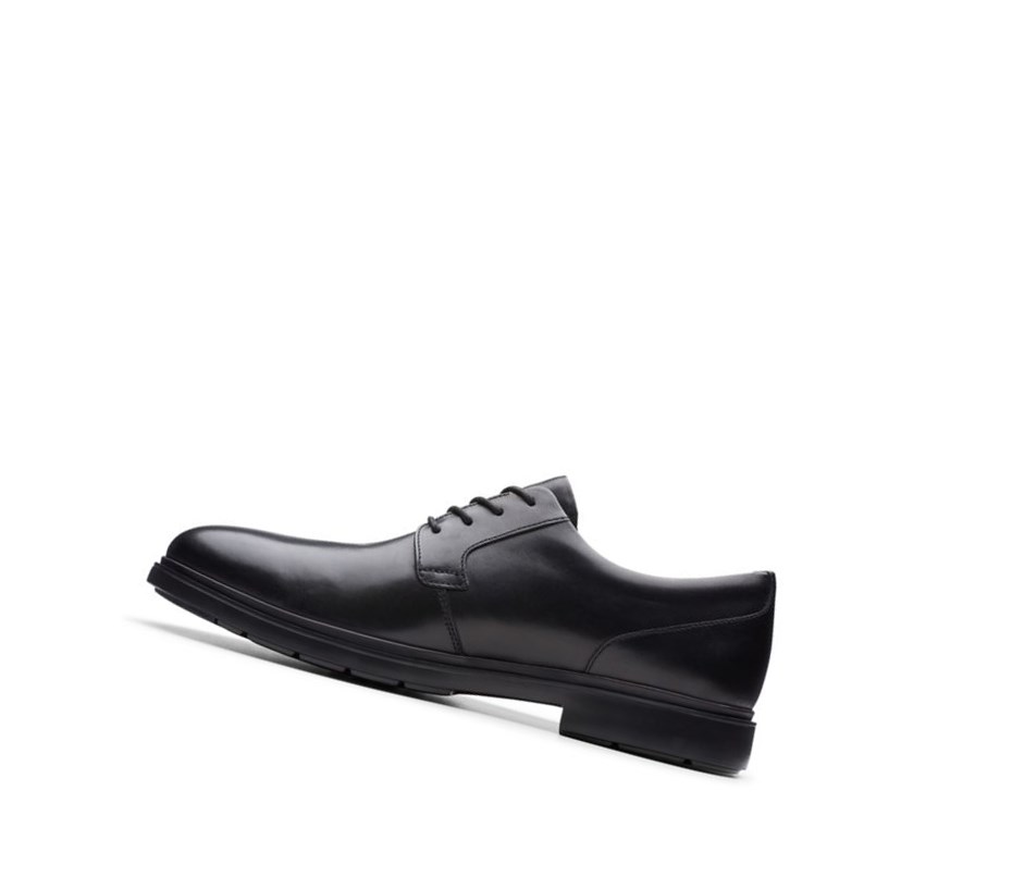 Chaussures Cuir Clarks Un Tailor Tie Cuir Homme Noir | JGHZ87105