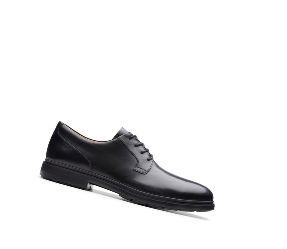 Chaussures Cuir Clarks Un Tailor Tie Cuir Homme Noir | JGHZ87105