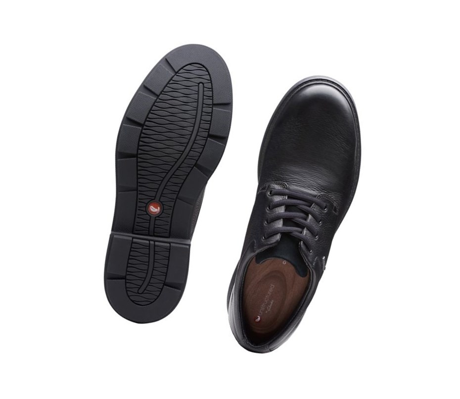 Chaussures Cuir Clarks Un Tread Lo Gore-tex Cuir Homme Noir | RFVG50368