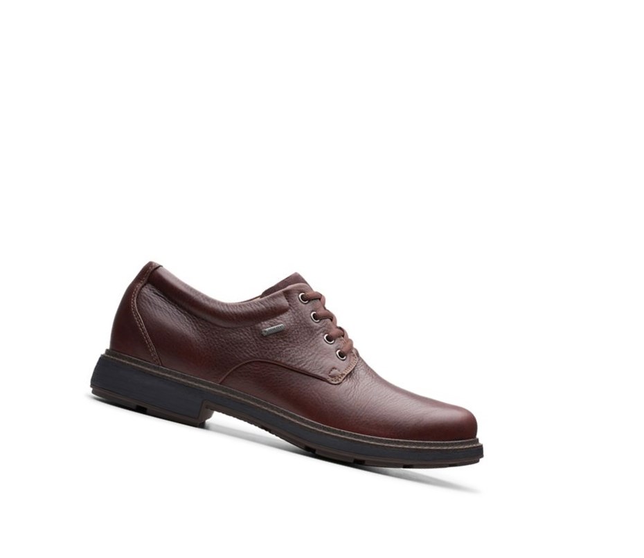 Chaussures Cuir Clarks Un Tread Lo Gore-tex Cuir Homme Marron Foncé | TQXK07526