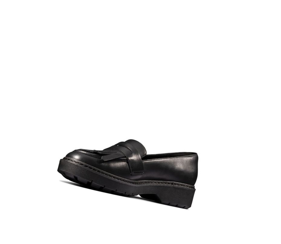 Chaussures Cuir Clarks Witcombe Dawn Cuir Femme Noir | KXEU58701