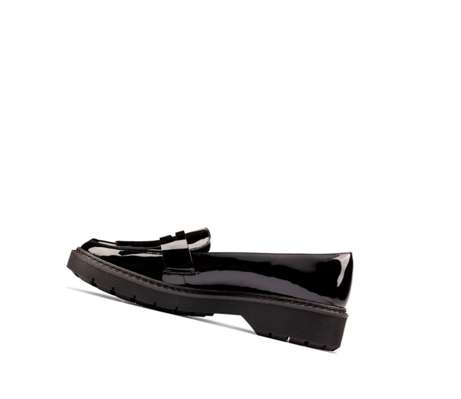 Chaussures Cuir Clarks Witcombe Dawn Vernis Cuir Femme Noir | EXPZ14563