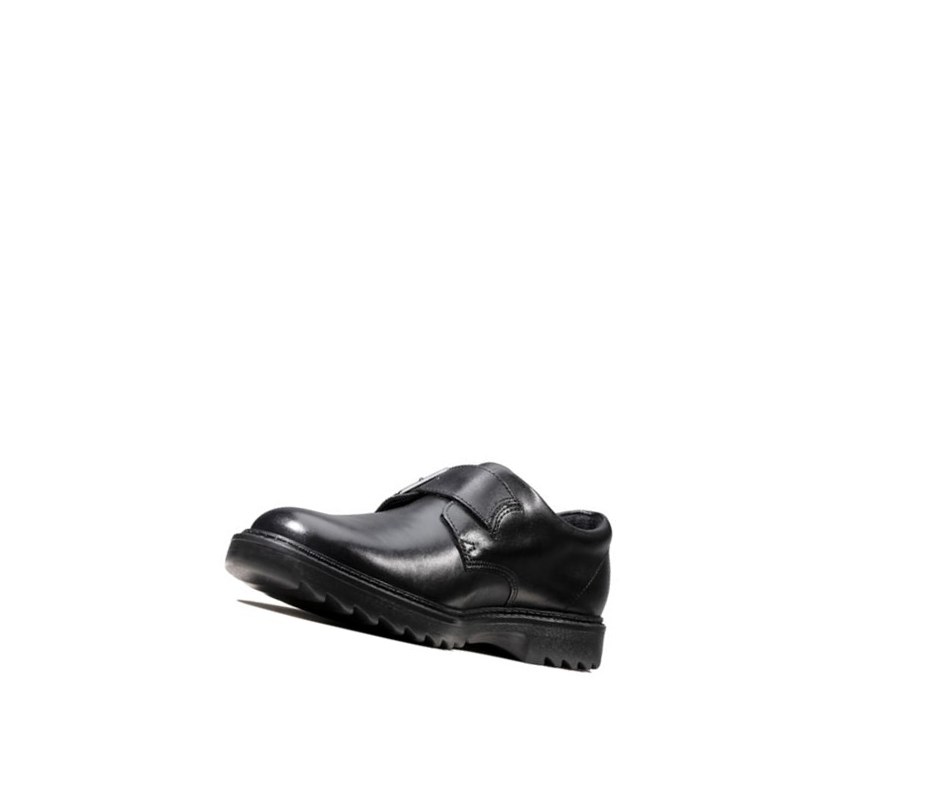 Chaussures D'école Clarks Asher Civic Cuir Garcon Noir | HIEL49706