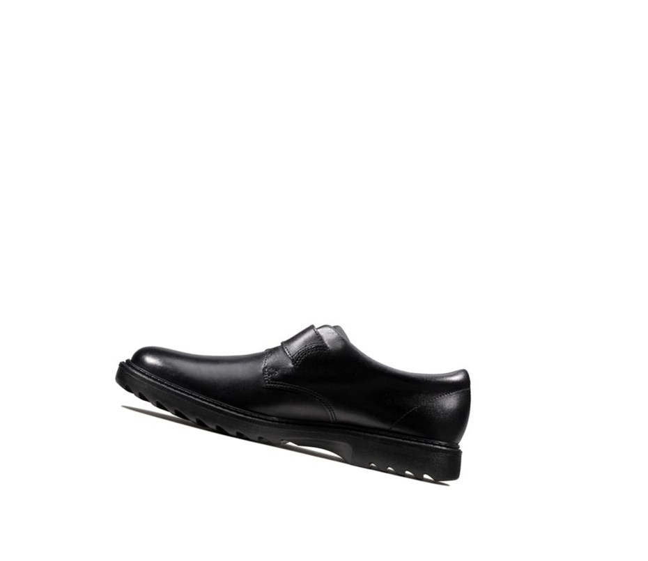 Chaussures D'école Clarks Asher Civic Cuir Garcon Noir | HIEL49706