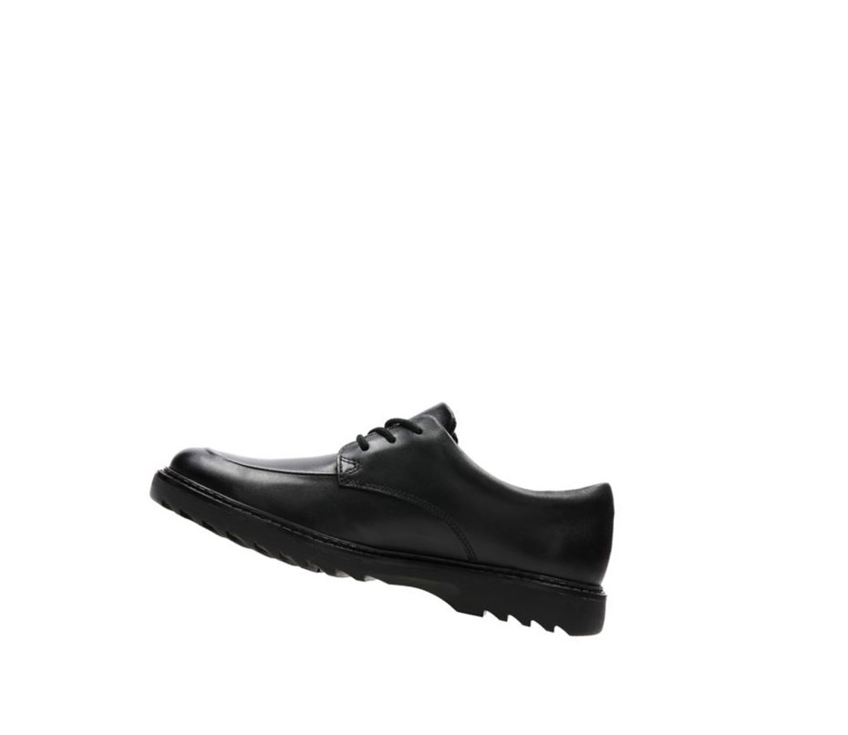 Chaussures D'école Clarks Asher Grove Cuir Garcon Noir | BRMO71569