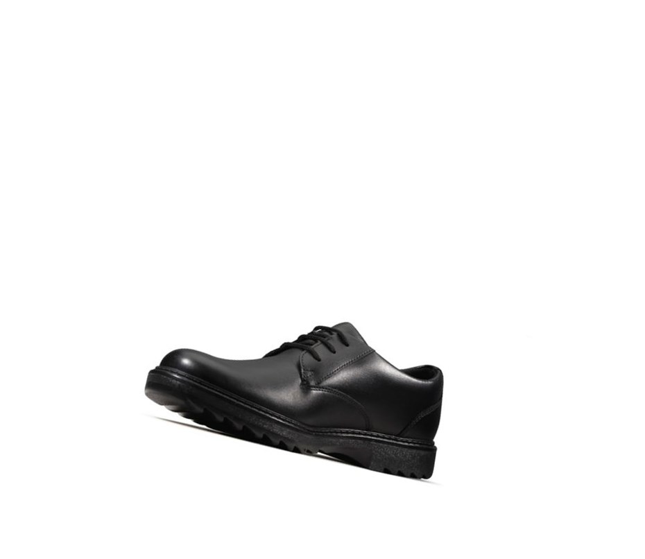 Chaussures D'école Clarks Asher Jazz Cuir Garcon Noir | VPWZ75368