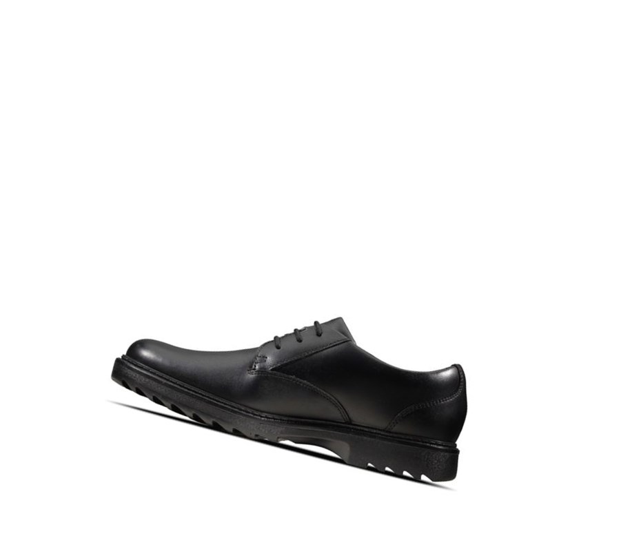 Chaussures D'école Clarks Asher Jazz Cuir Garcon Noir | VPWZ75368