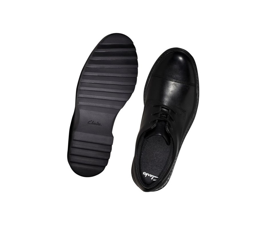 Chaussures D'école Clarks Asher Soar Cuir Garcon Noir | UOSC47903