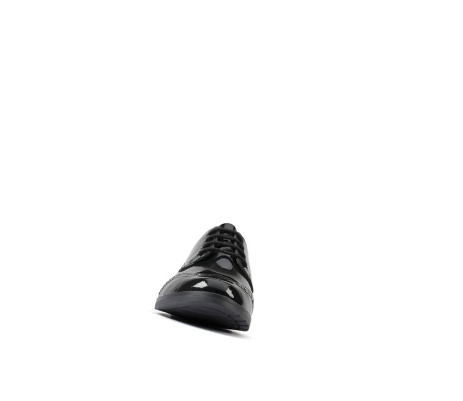 Chaussures D'école Clarks Aubrie Craft Vernis Cuir Fille Noir | ZRND35194