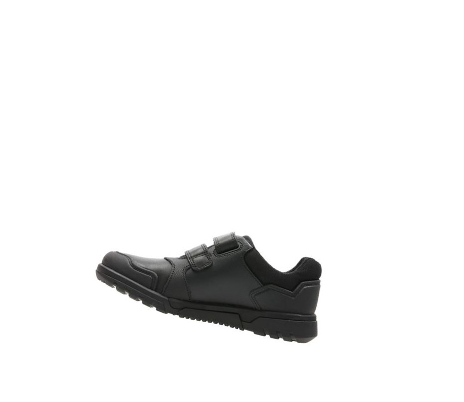 Chaussures D'école Clarks Blake Strada Cuir Garcon Noir | UBQY94012