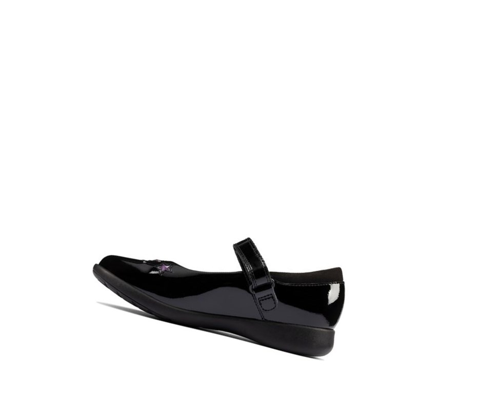 Chaussures D'école Clarks Etch Bright Vernis Cuir Fille Noir | FWVM53601