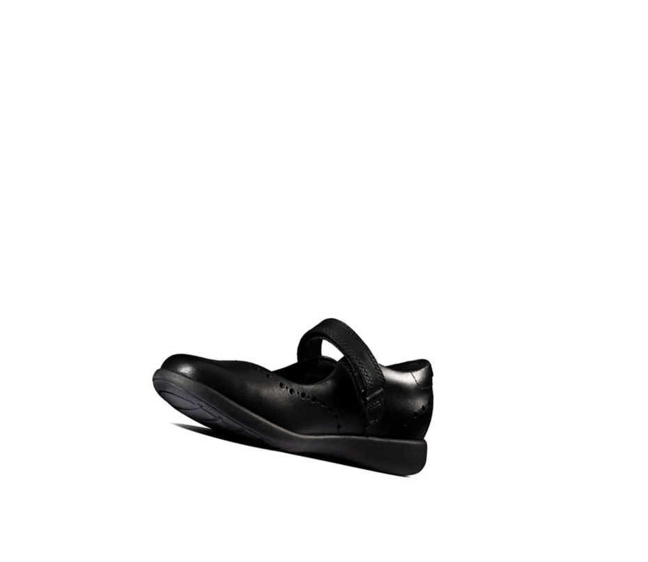 Chaussures D'école Clarks Etch Craft Cuir Fille Noir | ILWE34680