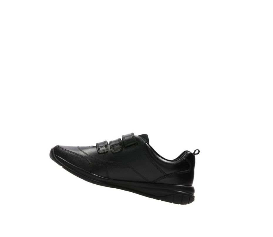 Chaussures D'école Clarks Hula Thrill Cuir Garcon Noir | BYGP76819