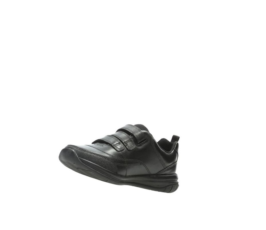 Chaussures D'école Clarks Hula Thrill Cuir Garcon Noir | NXOW34278