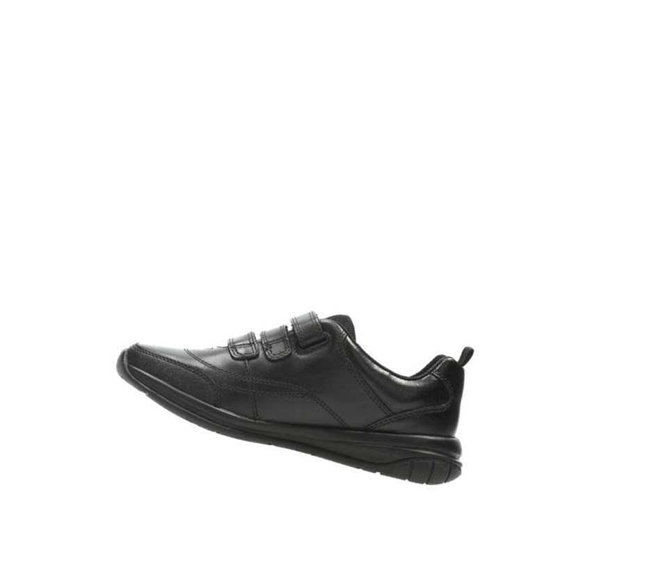 Chaussures D'école Clarks Hula Thrill Cuir Garcon Noir | NXOW34278