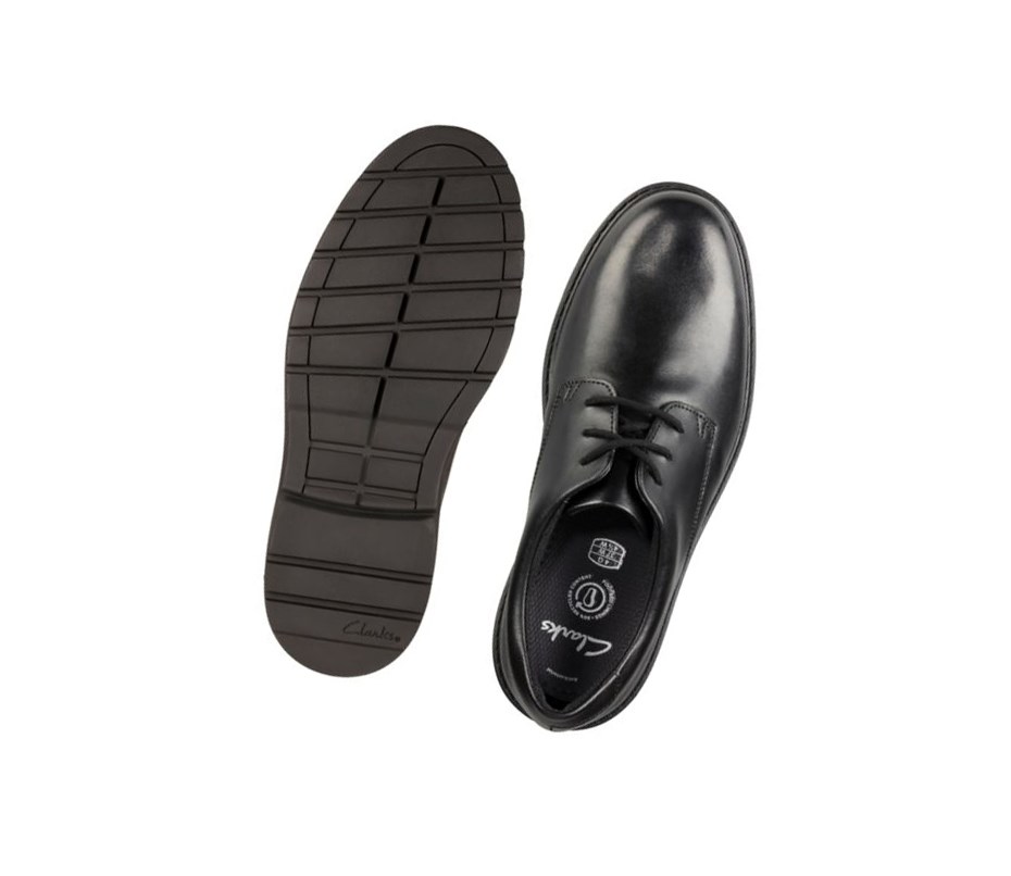 Chaussures D'école Clarks Loxham Cuir Garcon Noir | CRQN70435