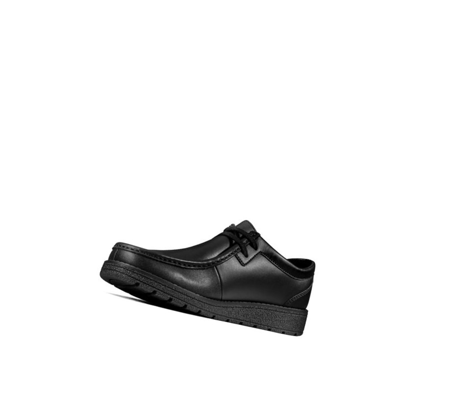 Chaussures D'école Clarks Mendip Craft Cuir Fille Noir | DPTZ47639