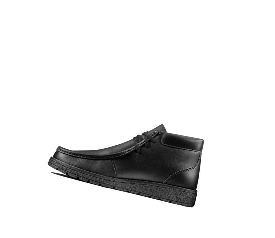 Chaussures D'école Clarks Mendip Loop Cuir Garcon Noir | SJYF21783