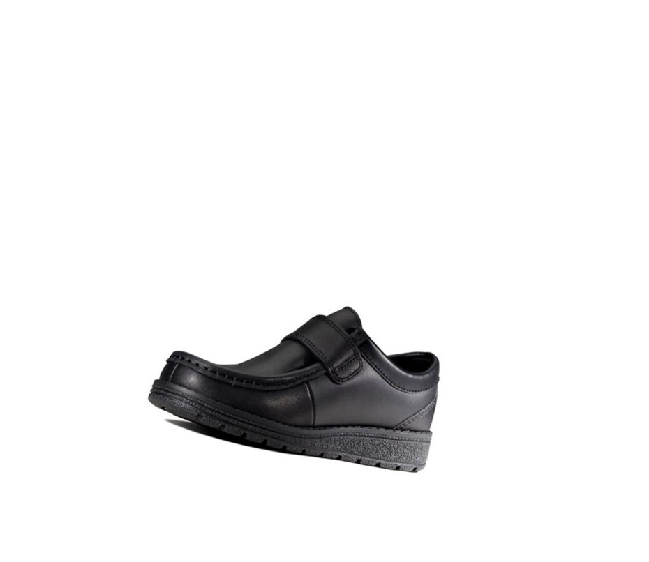 Chaussures D'école Clarks Mendip Pure Cuir Fille Noir | KVRG46812