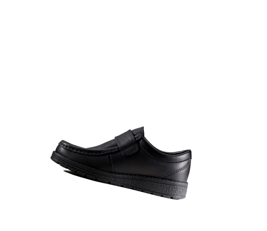 Chaussures D'école Clarks Mendip Pure Cuir Fille Noir | KVRG46812