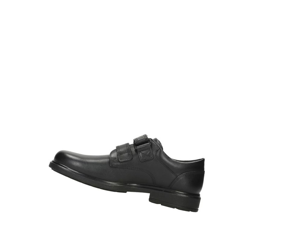 Chaussures D'école Clarks Remi Pace Cuir Garcon Noir | EGLK35874