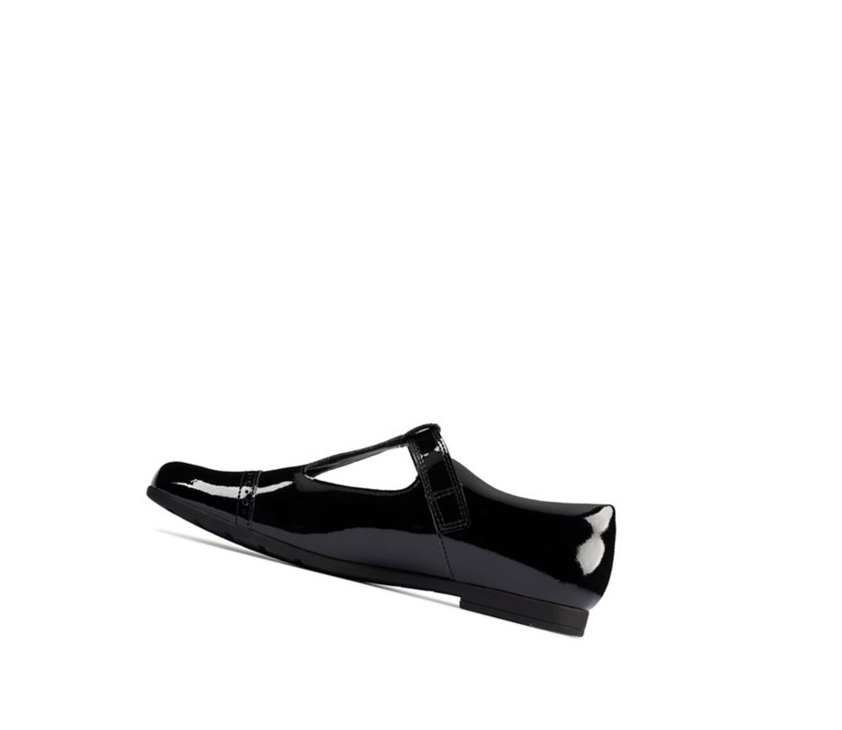 Chaussures D'école Clarks Scala Hope Vernis Cuir Fille Noir | MOUJ71854