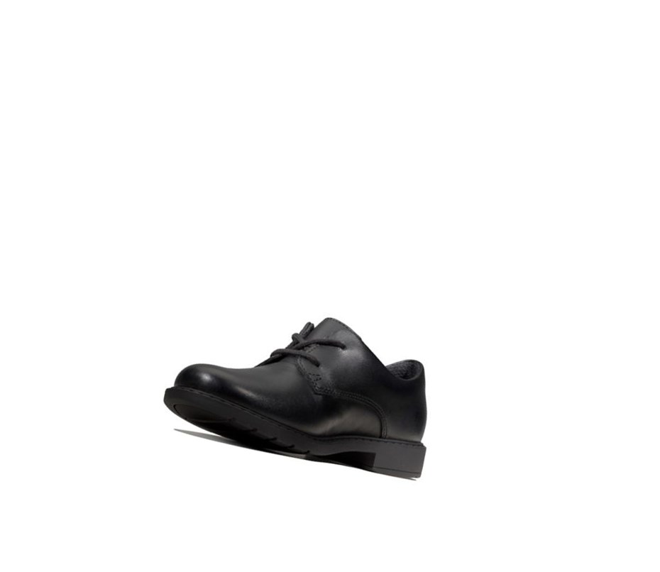 Chaussures D'école Clarks Scala Loop Cuir Garcon Noir | GBVC36195