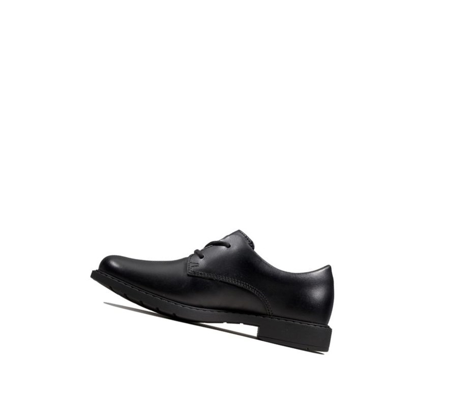 Chaussures D'école Clarks Scala Loop Cuir Garcon Noir | GBVC36195