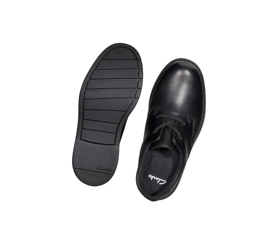 Chaussures D'école Clarks Scala Loop Cuir Garcon Noir | GBVC36195