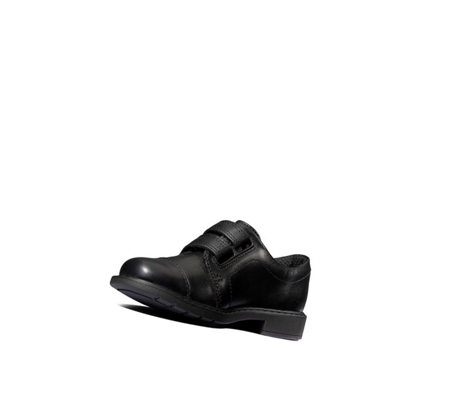 Chaussures D'école Clarks Scala Skye Cuir Garcon Noir | IAVO51360