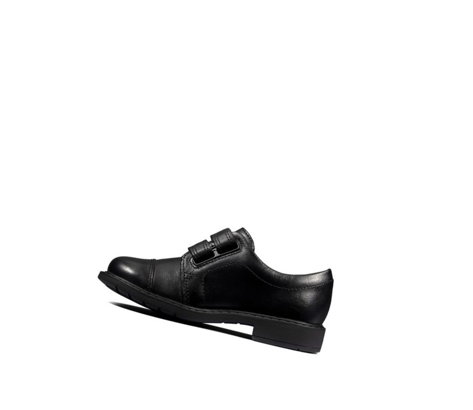 Chaussures D'école Clarks Scala Skye Cuir Garcon Noir | IAVO51360