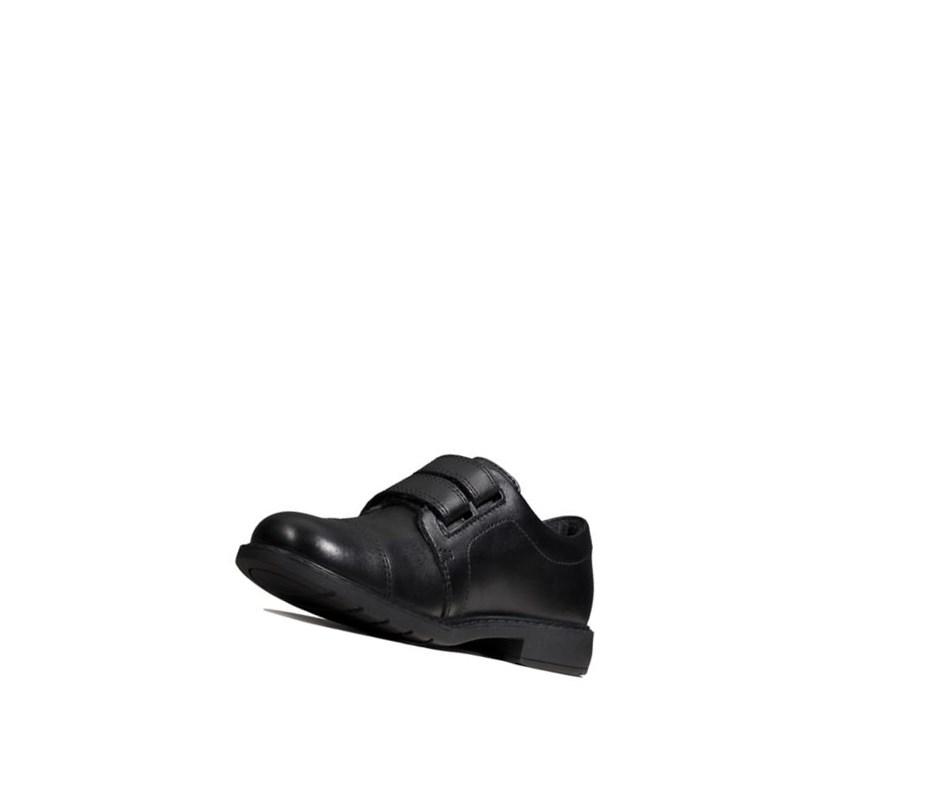 Chaussures D'école Clarks Scala Skye Cuir Garcon Noir | MGKZ47196