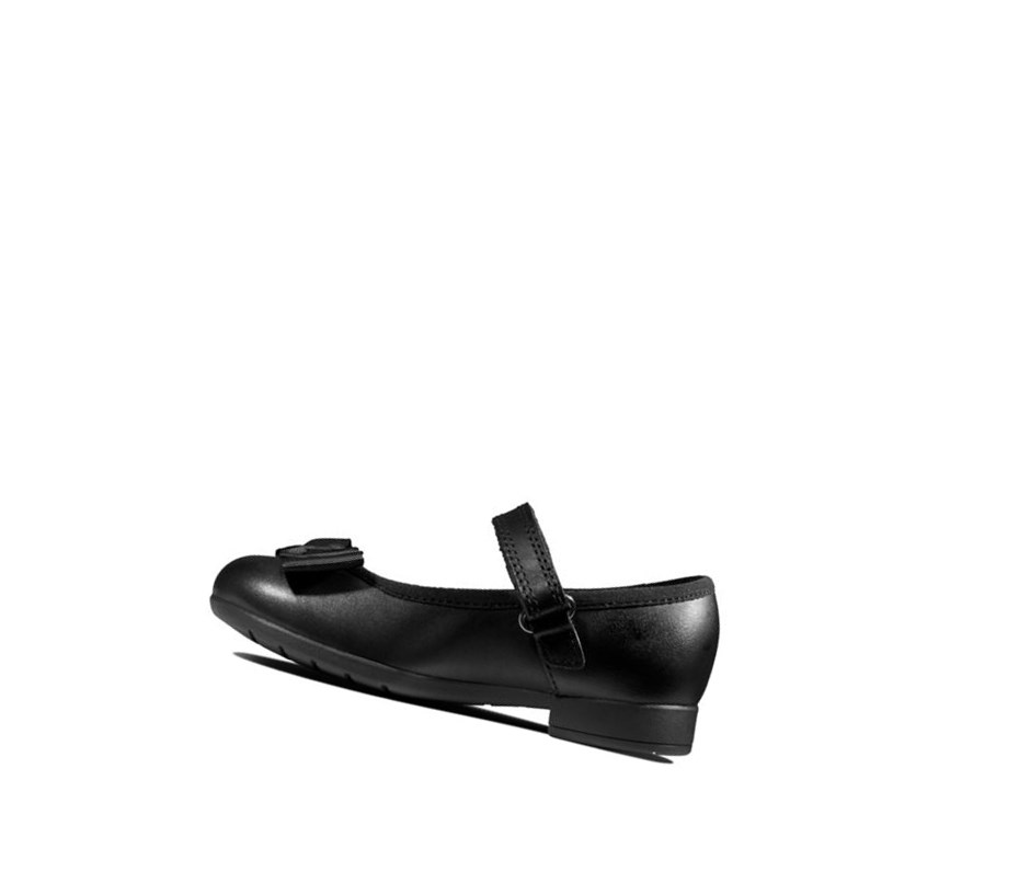 Chaussures D'école Clarks Scala Tap Cuir Fille Noir | NSPC30765