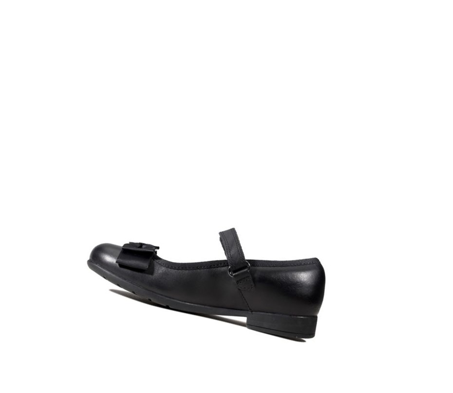 Chaussures D'école Clarks Scala Tap Cuir Fille Noir | PMIW60348