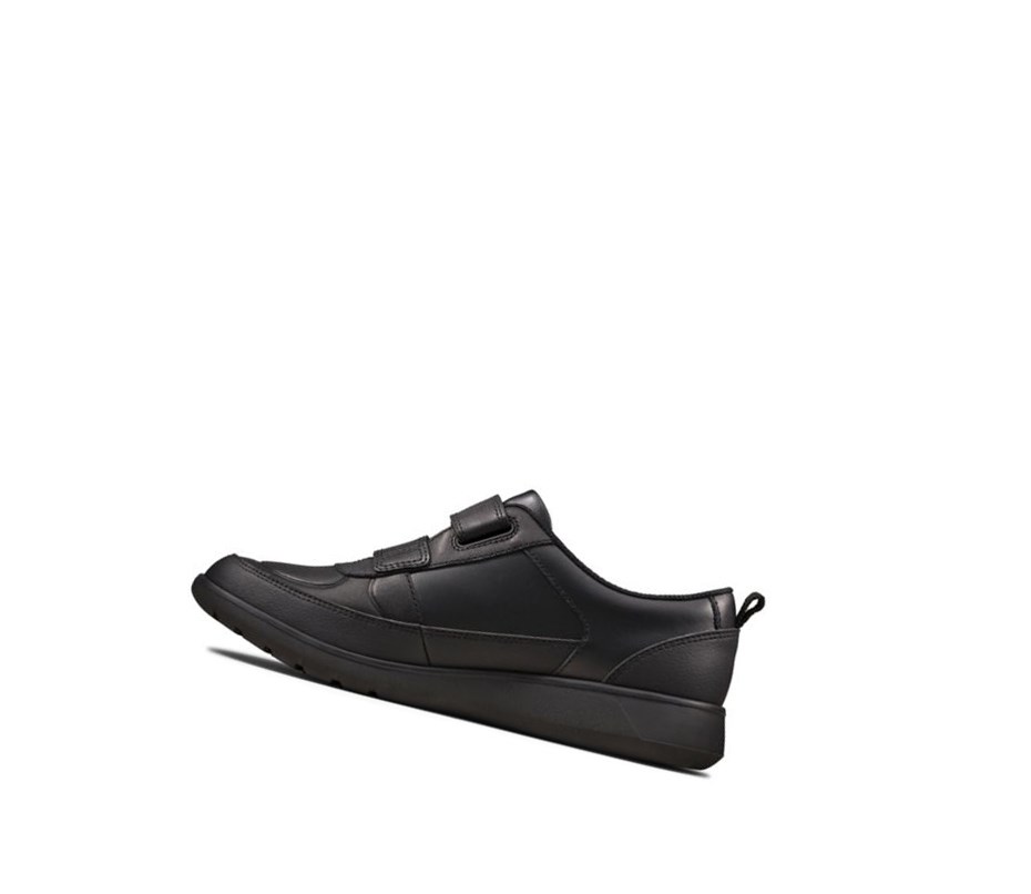 Chaussures D'école Clarks Scape Flare Cuir Fille Noir | HXFK90865