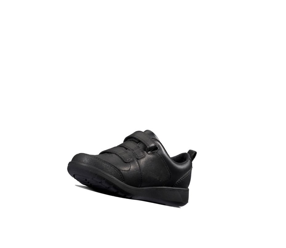 Chaussures D'école Clarks Scape Sky Cuir Fille Noir | WIYC09378