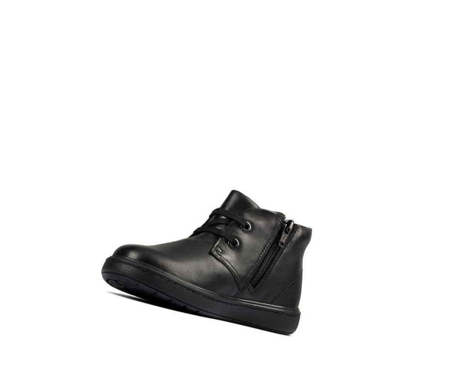 Chaussures D'école Clarks Strada Step Cuir Fille Noir | FBQS17902