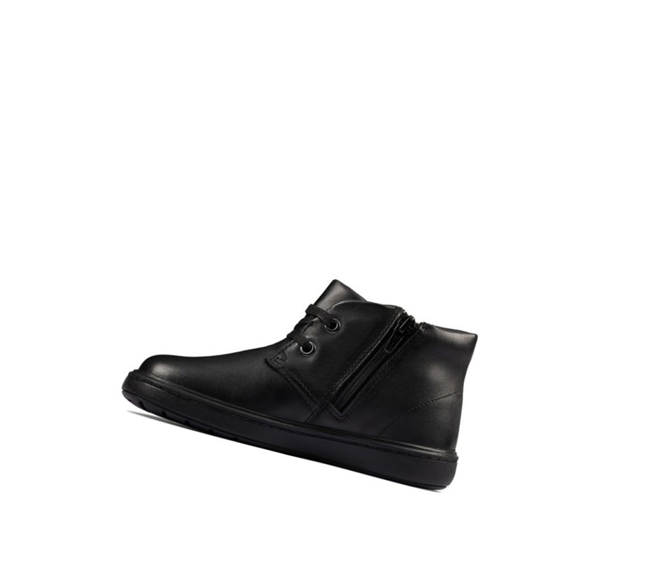 Chaussures D'école Clarks Strada Step Cuir Fille Noir | FBQS17902