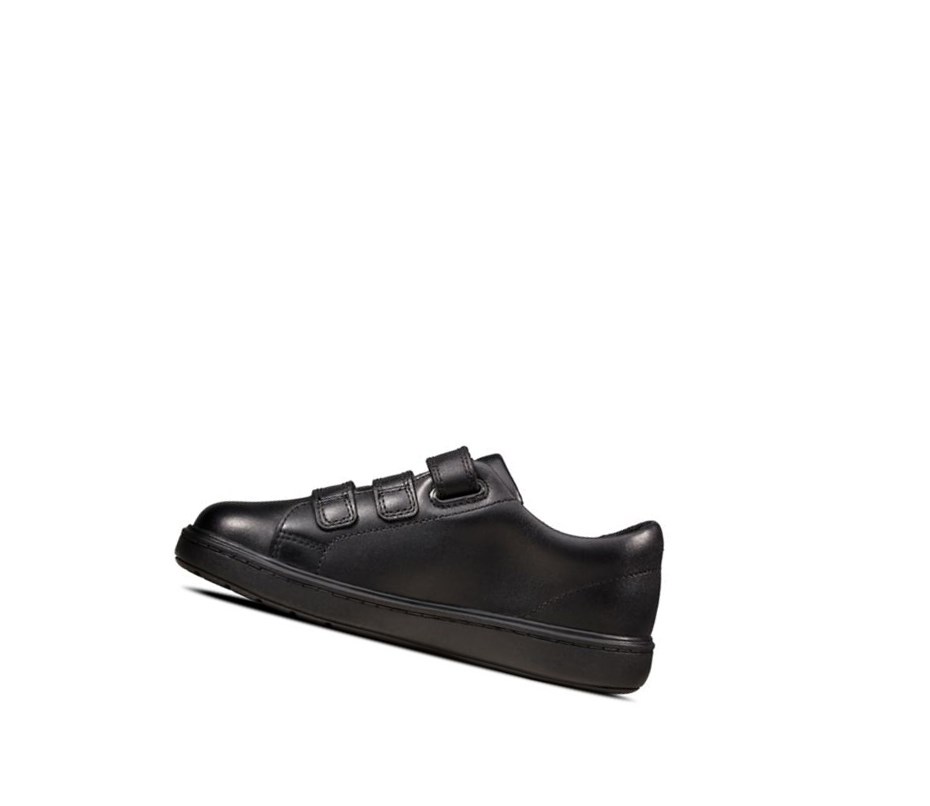 Chaussures D'école Clarks Strada Swift Cuir Garcon Noir | DBOS92451