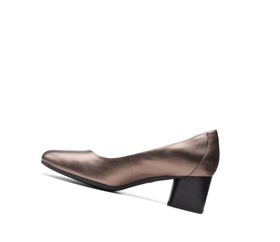 Chaussures Habillées Clarks Un Cosmo Robe Cuir Femme Cuivre Metal | ALEH41279