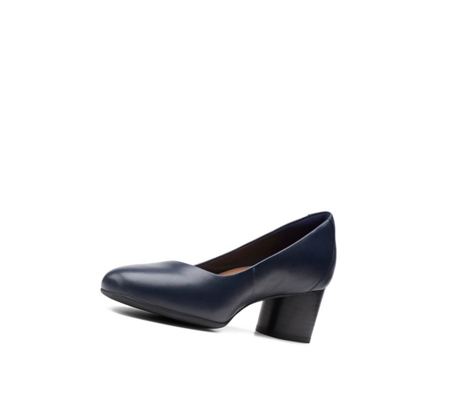 Chaussures Habillées Clarks Un Cosmo Robe Cuir Femme Bleu Marine | TMAE64735