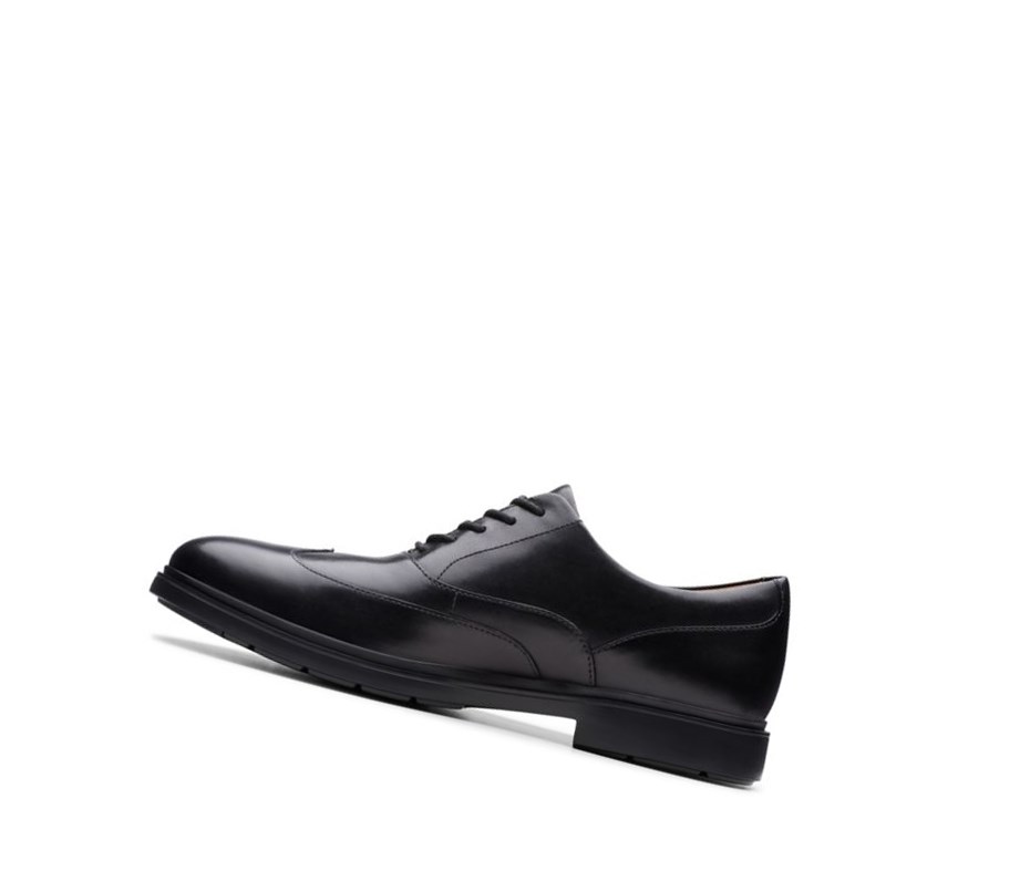 Chaussures Habillées Clarks Un Tailor Wing Cuir Homme Noir | AOSK39017